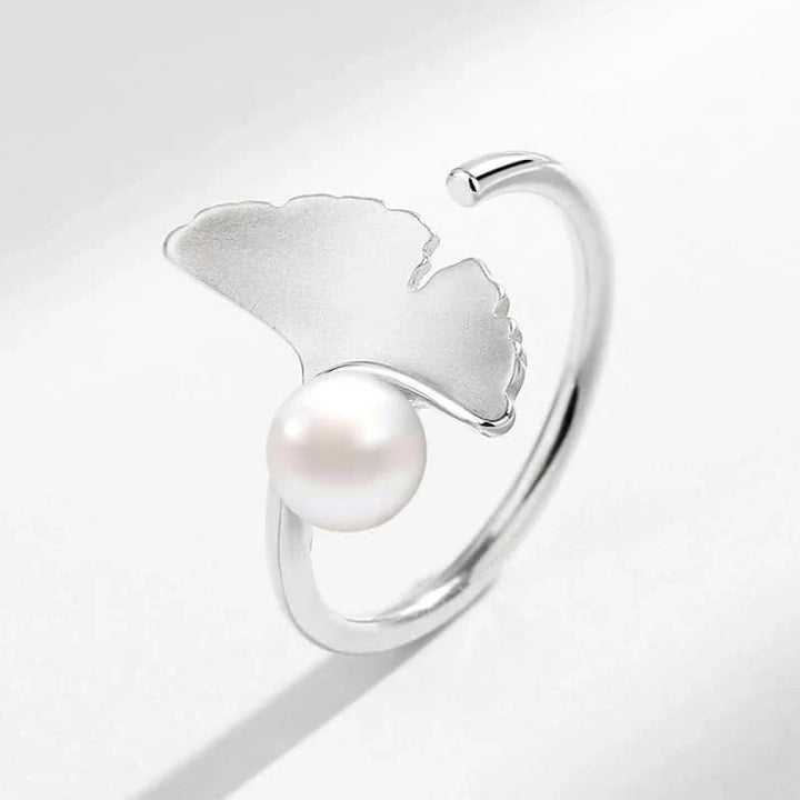 Fresh Water Pearl Ginkgo Leaf Ring