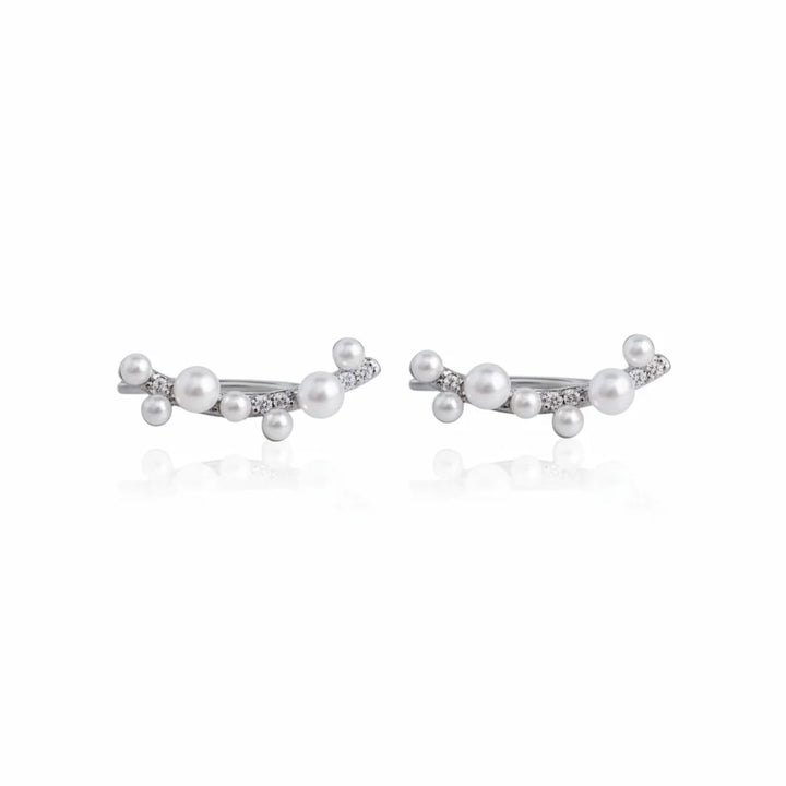 Minimalist Freshwater Pearl Climber Earrings