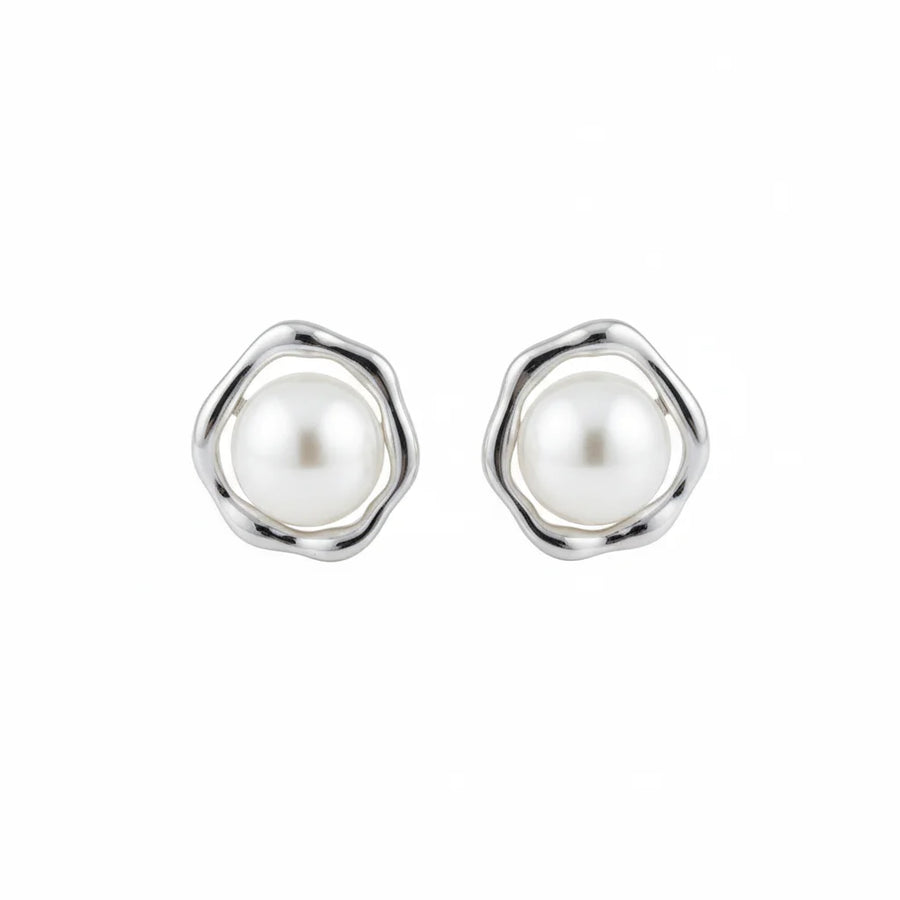 Freshwater Round Pearl Stud Earrings