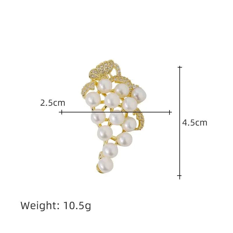 Freshwater Pearl Grape Brooch