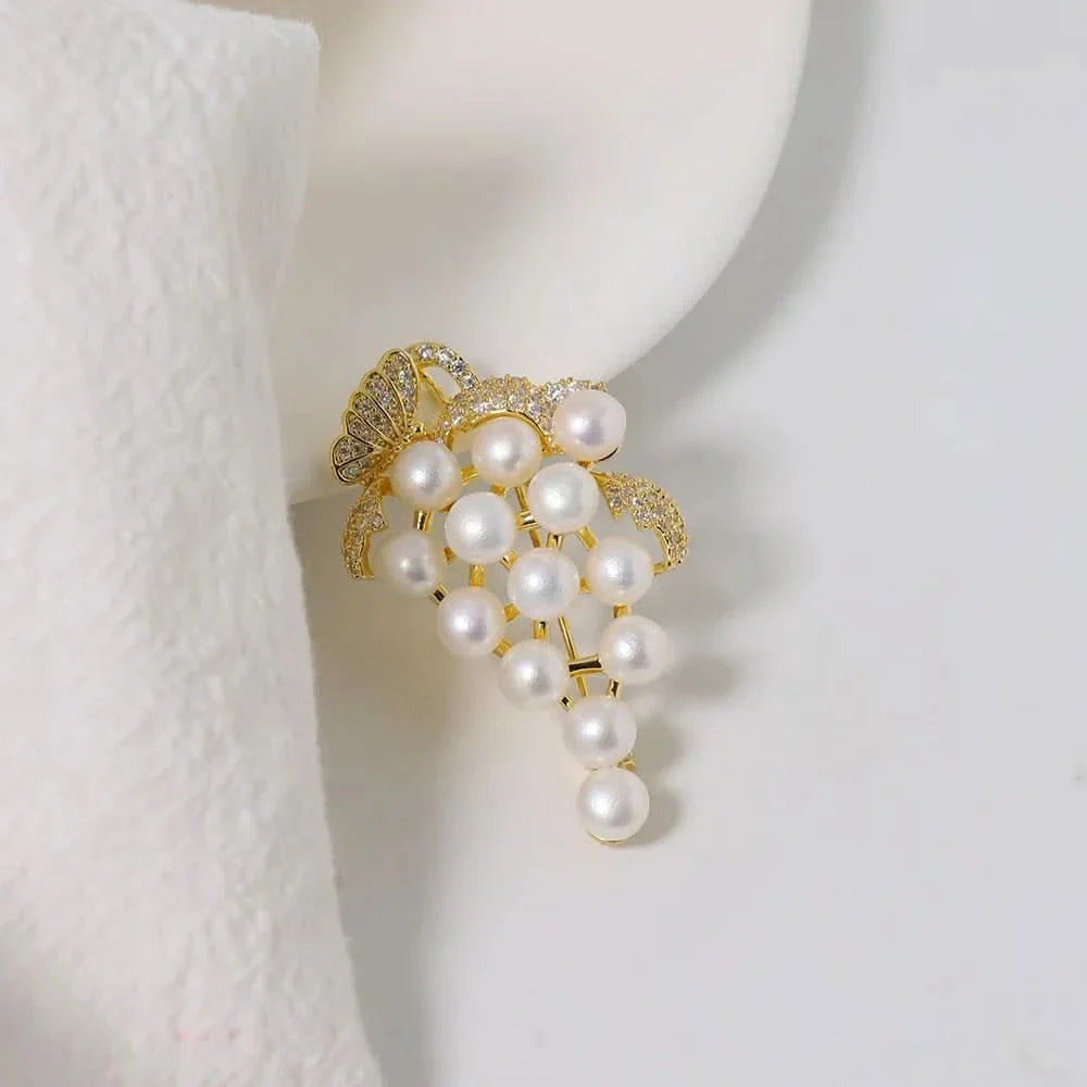 Freshwater Pearl Grape Brooch