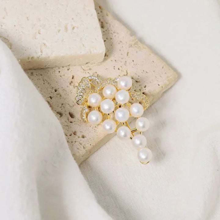 Freshwater Pearl Grape Brooch