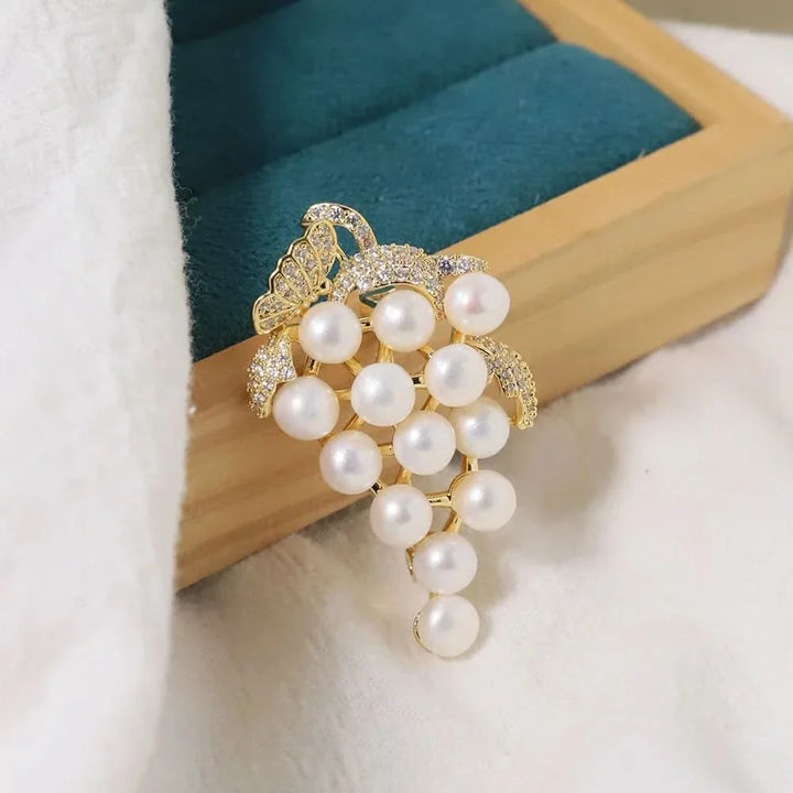Freshwater Pearl Grape Brooch