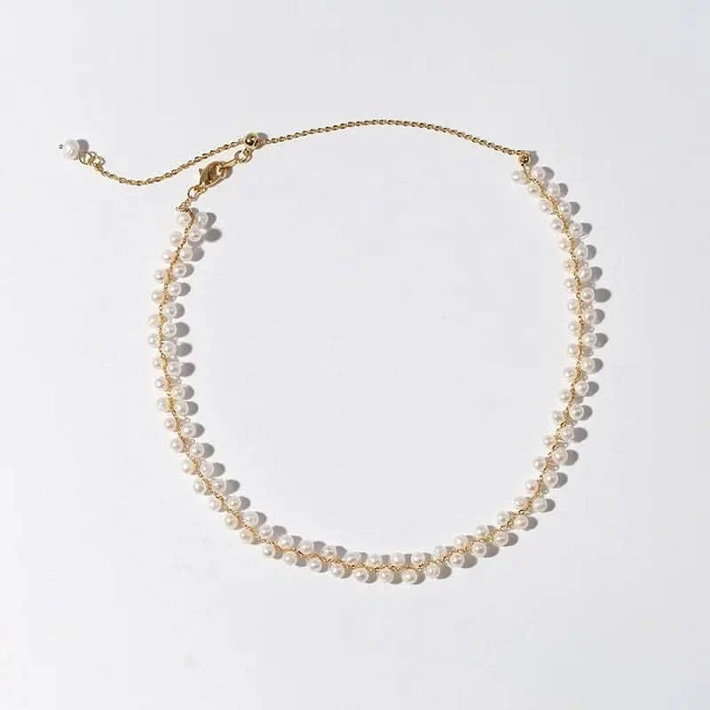 Freshwater Pearl Choker Necklace Adjustable Chain