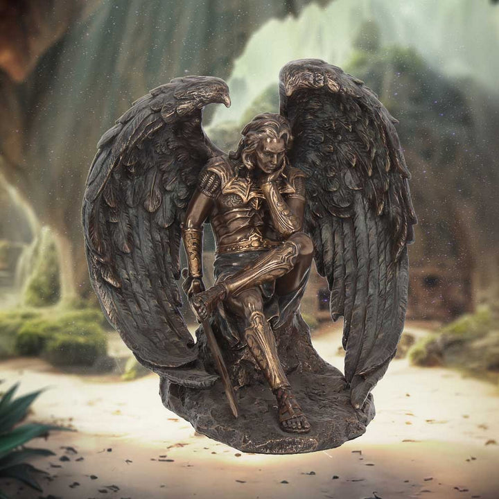Bronzed Lucifer The Fallen Angel Religious Figurine. 16.5cm G0732C4