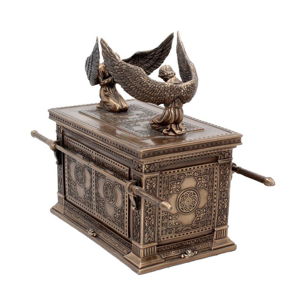 Bronzed Ark of the Covenant With Winged Cherrubs 28cm G0753C4