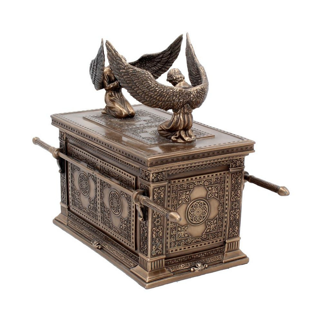 Bronzed Ark of the Covenant With Winged Cherrubs 28cm G0753C4
