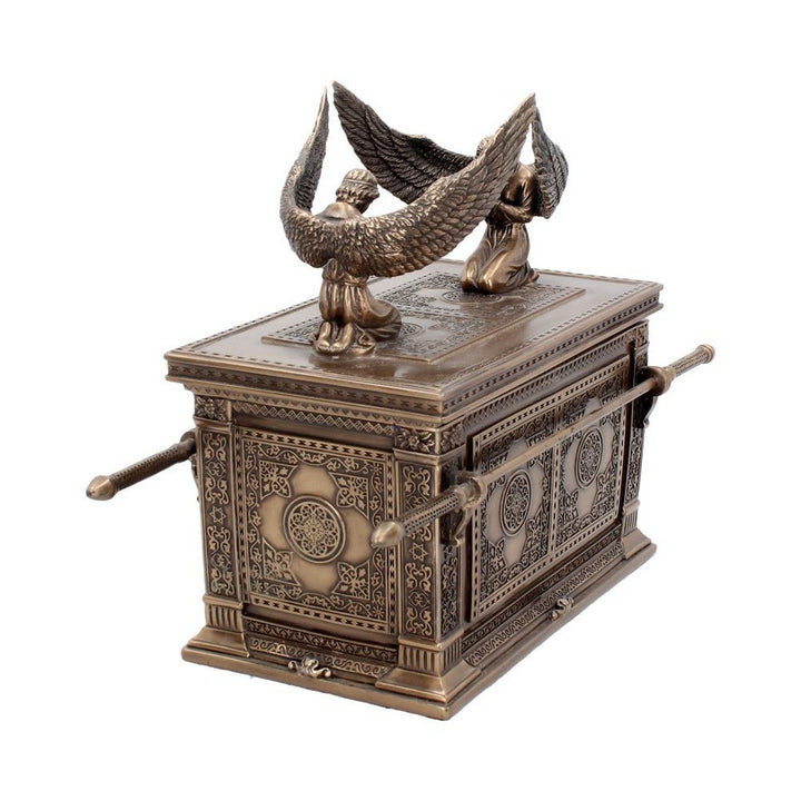 Bronzed Ark of the Covenant With Winged Cherrubs 28cm G0753C4