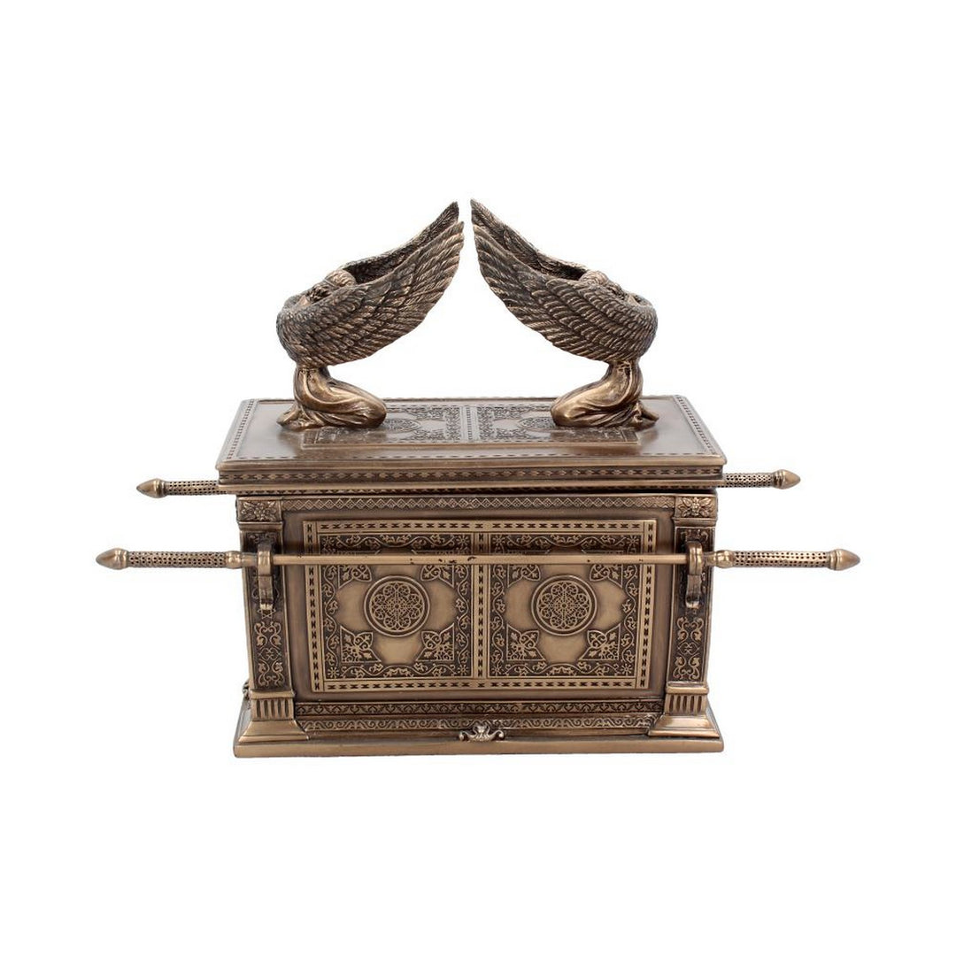 Bronzed Ark of the Covenant With Winged Cherrubs 28cm G0753C4