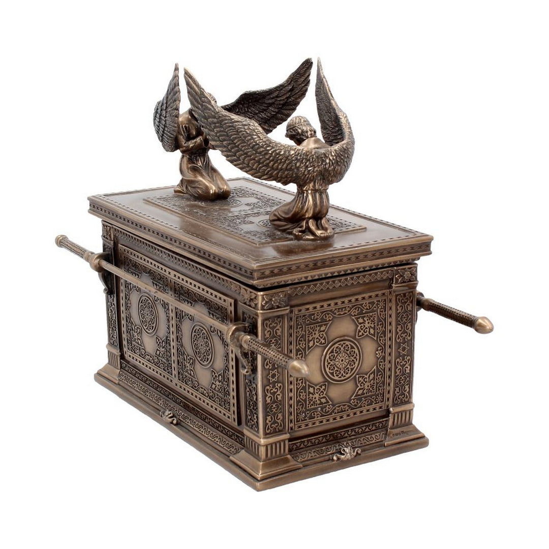 Bronzed Ark of the Covenant With Winged Cherrubs 28cm G0753C4
