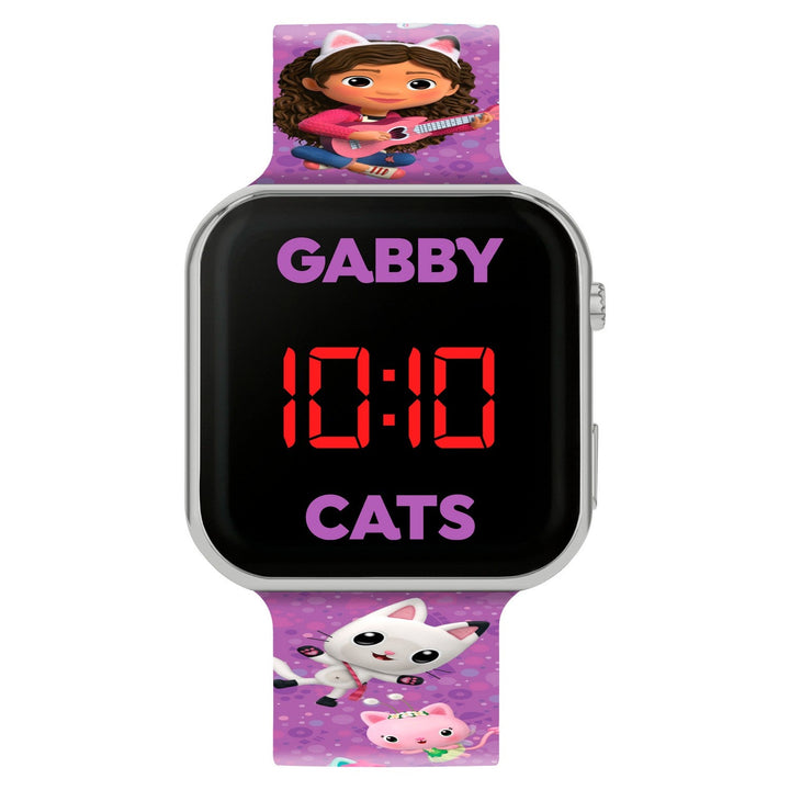 Pre School Gabbys Dollhouse Disney Gabby Printed Strap Led Pink Watch GAB4033ARG