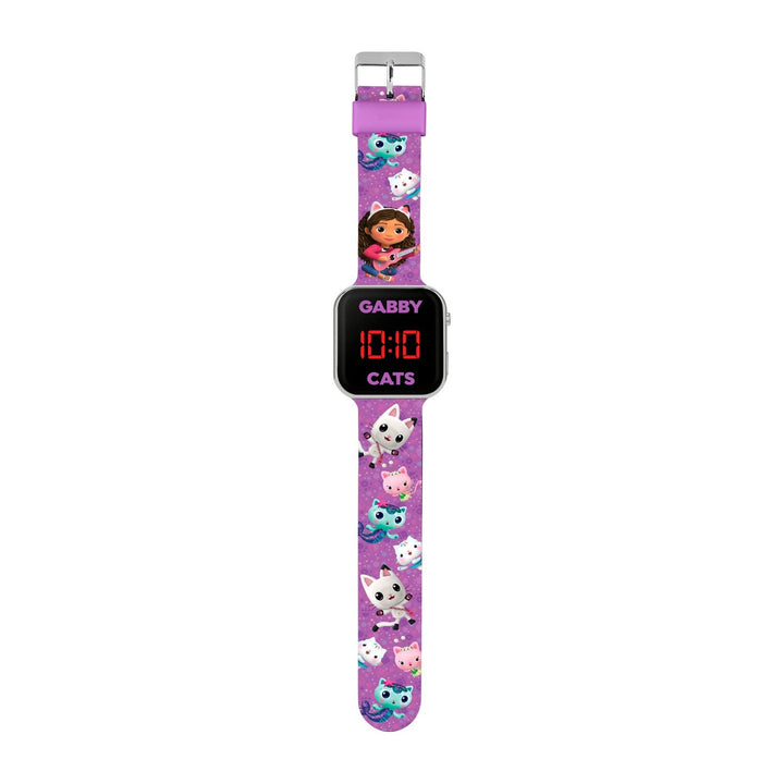 Pre School Gabbys Dollhouse Disney Gabby Printed Strap Led Pink Watch GAB4033ARG