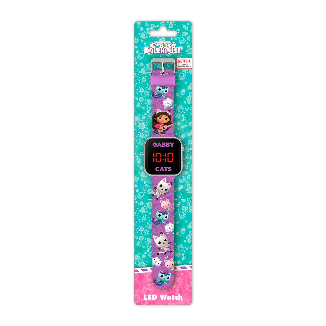 Pre School Gabbys Dollhouse Disney Gabby Printed Strap Led Pink Watch GAB4033ARG