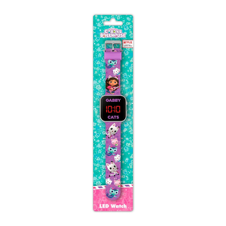 Pre School Gabbys Dollhouse Disney Gabby Printed Strap Led Pink Watch GAB4033ARG