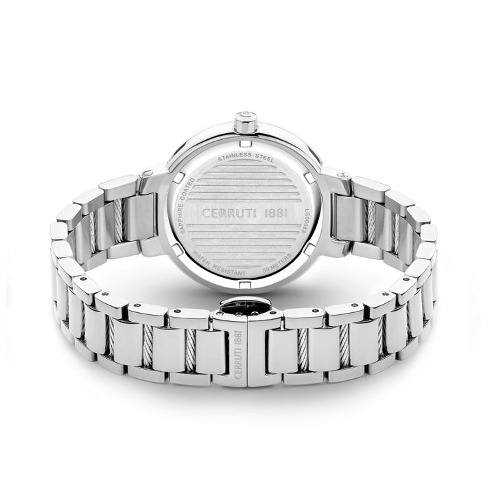 Cerruti Silver Bracelet Blue Pearl Dial Watch CIWLG0008304