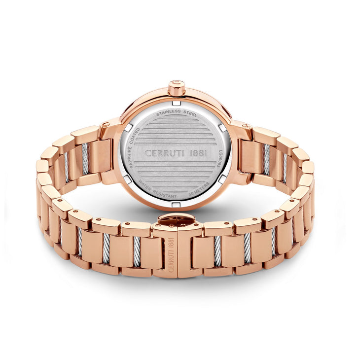 Cerruti Rose Gold Bracelet White Pearl Butterfly Dial Watch CIWLG0008305