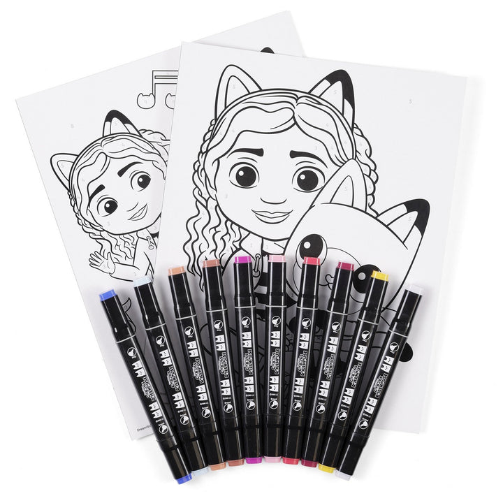 Pre School Gabbys Dollhouse 12 Piece Colour By Numbers Activity Gabby'S Set GD00029