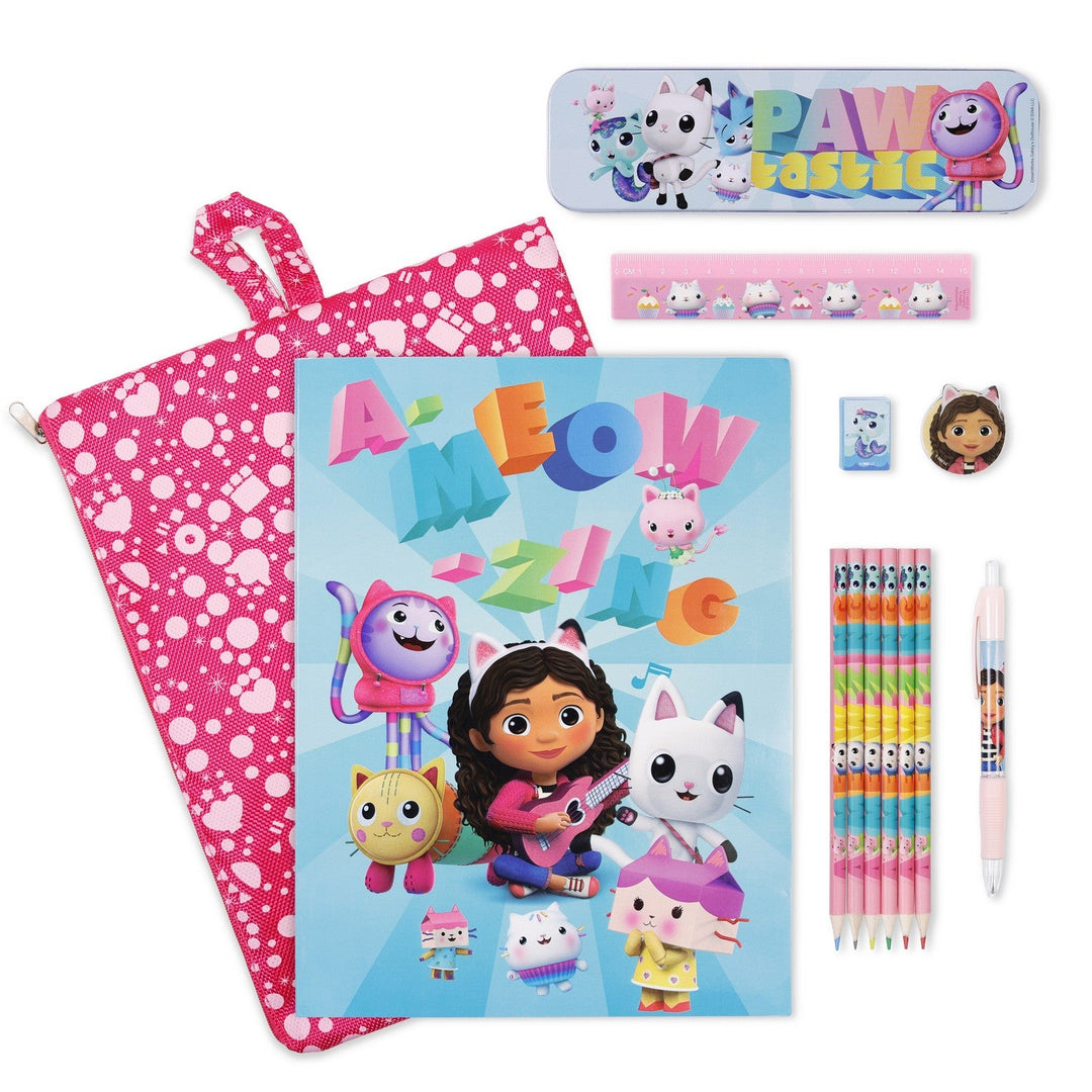 Pre School Gabbys Dollhouse 12 Piece Bumper Stationery Set In Reusable Gabby'S Bag GD00062