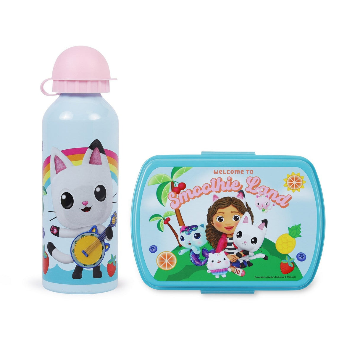 Pre School 2 Piece Lunch Box + Aluminium Canteen 500Ml Gabbys Dollhouse GD00079