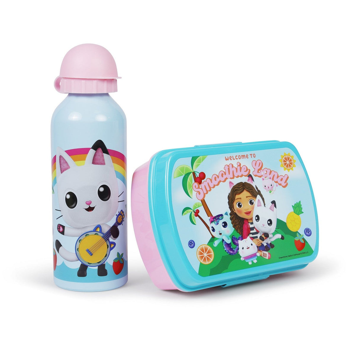 Pre School 2 Piece Lunch Box + Aluminium Canteen 500Ml Gabbys Dollhouse GD00079