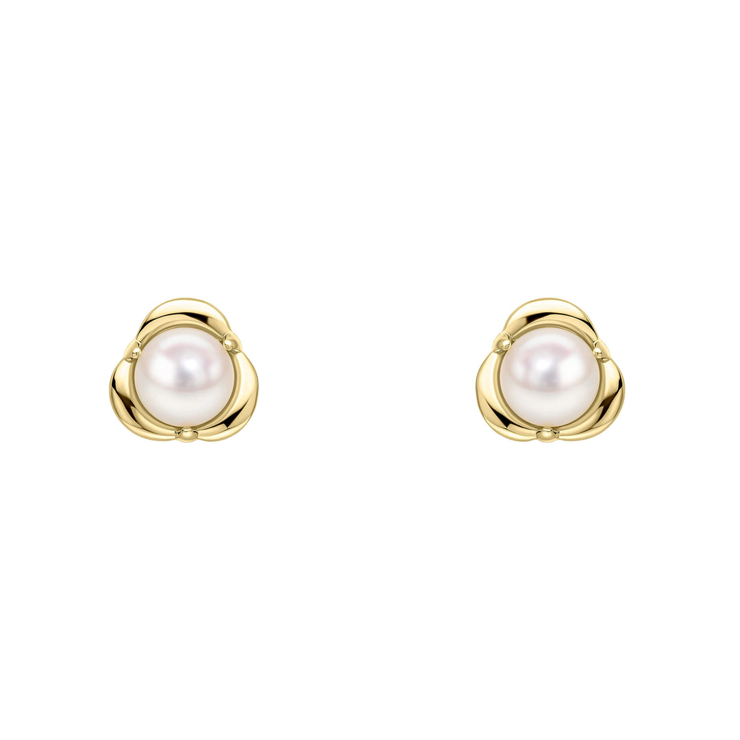 9ct Yellow Gold Pearl Earrings GE2499W
