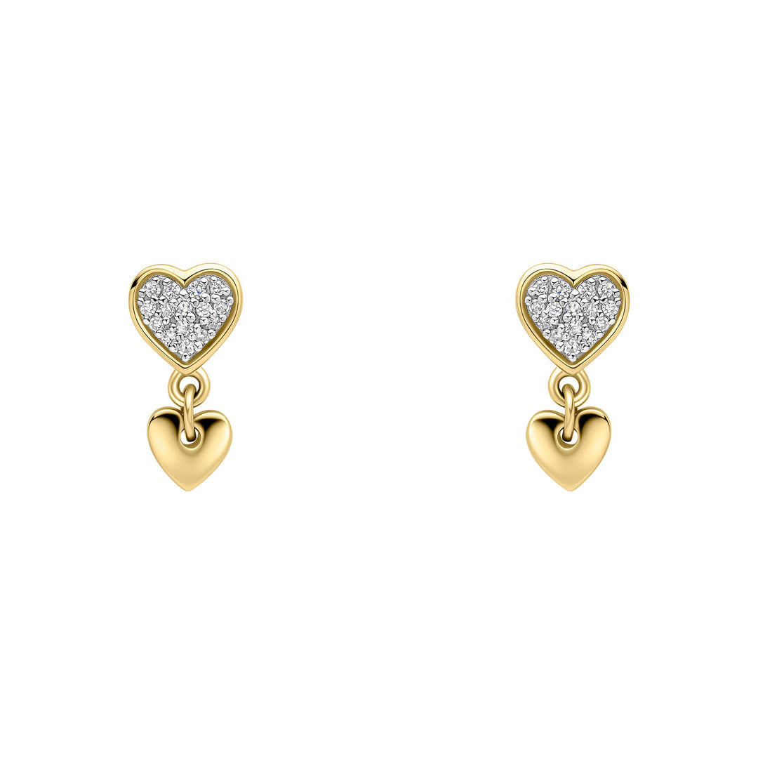 9ct Yellow Gold Diamond Earrings GE2505C