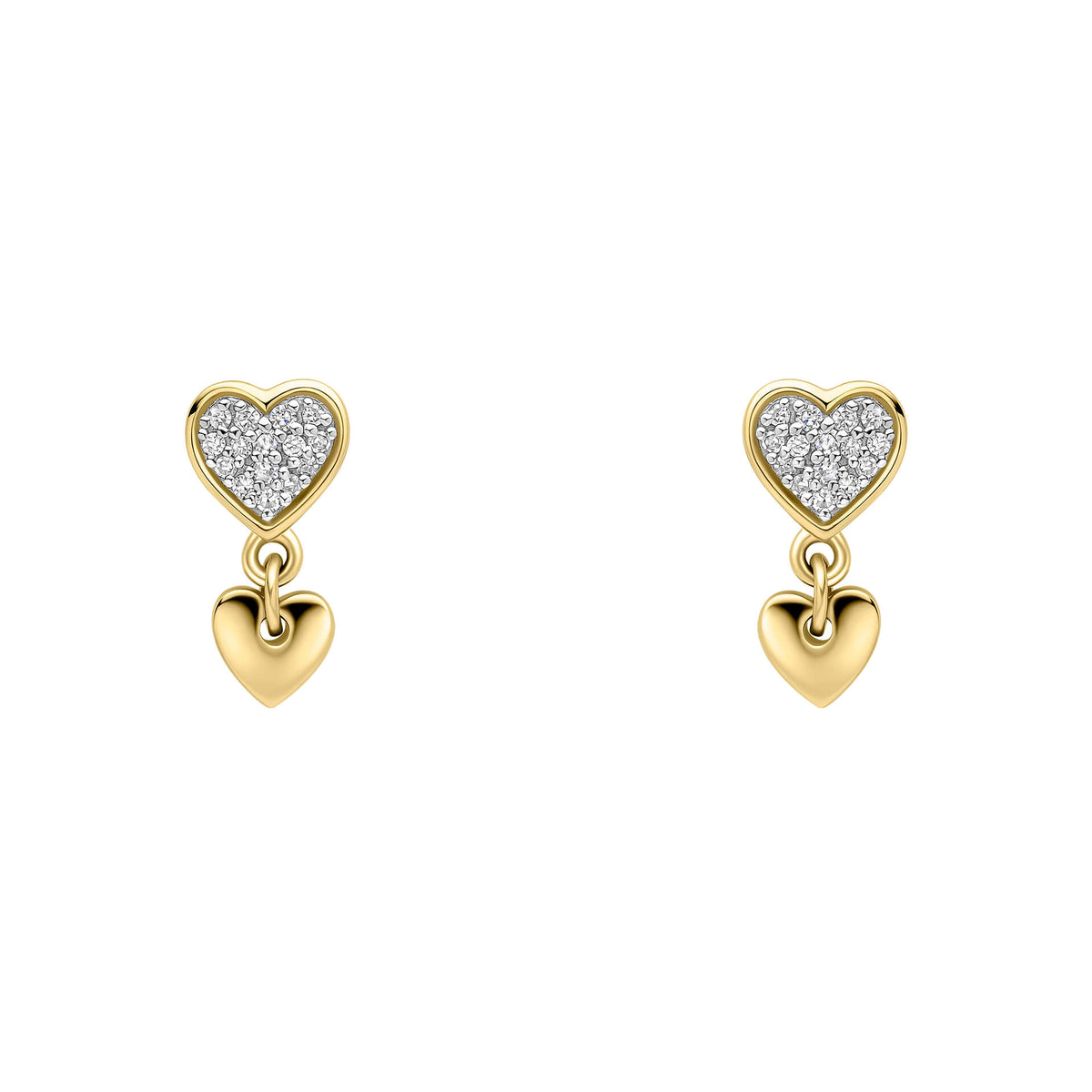 9ct Yellow Gold Diamond Earrings GE2505C
