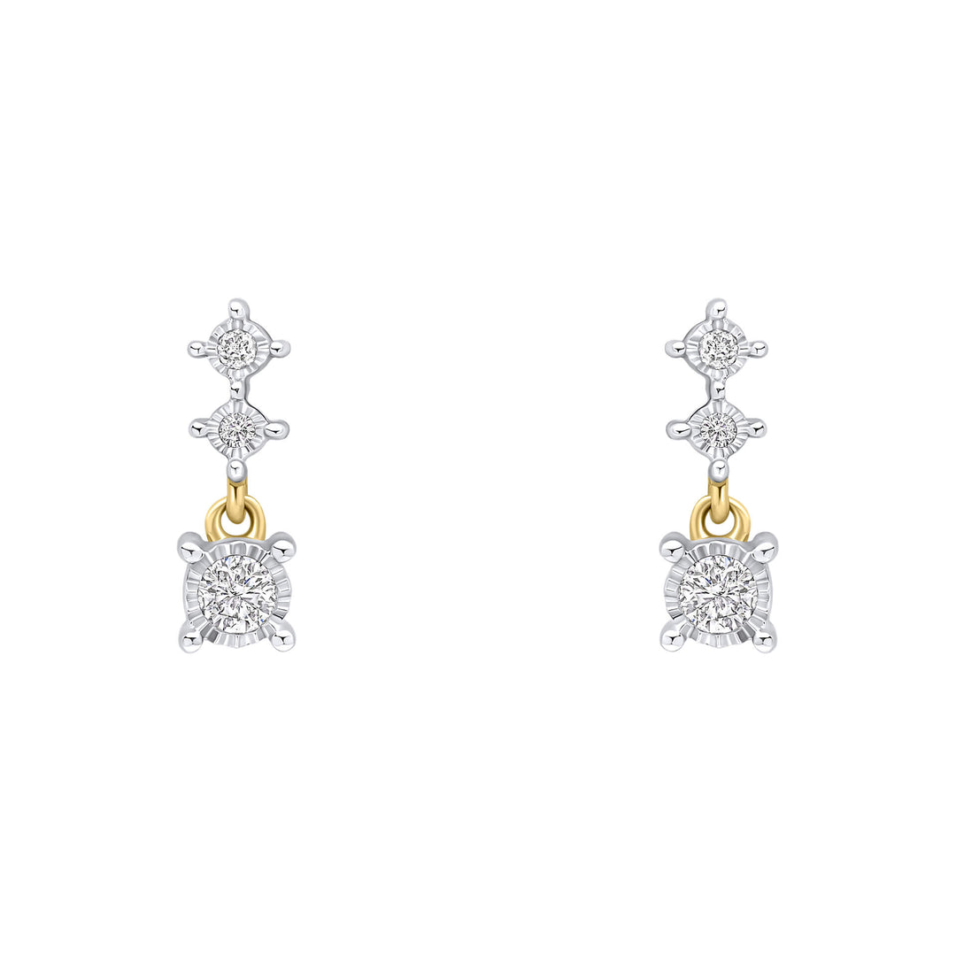 9ct Yellow Gold Diamond Earrings GE2506C