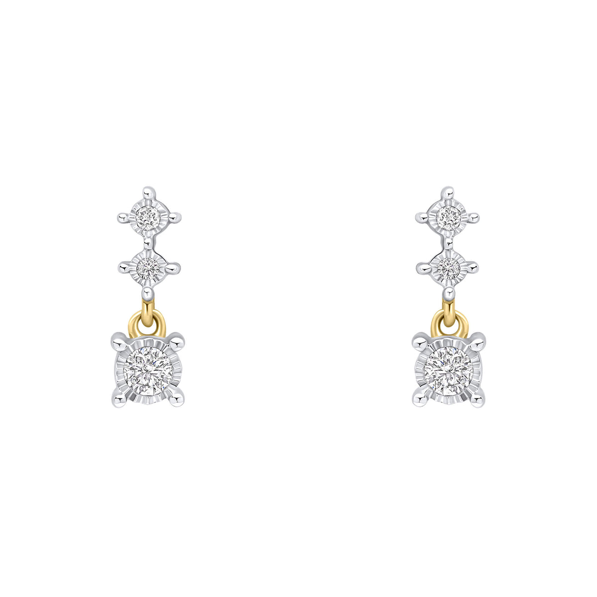 9ct Yellow Gold Diamond Earrings GE2506C
