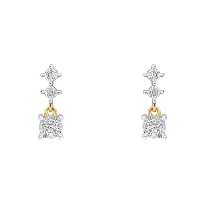 9ct Yellow Gold Diamond Earrings GE2506C