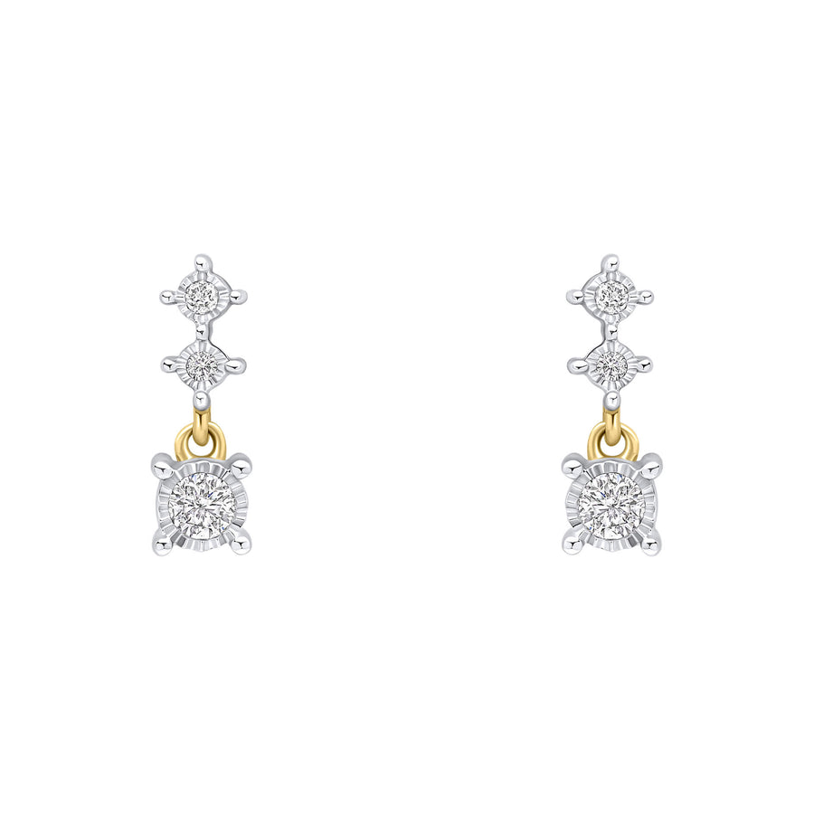9ct Yellow Gold Diamond Earrings GE2506C