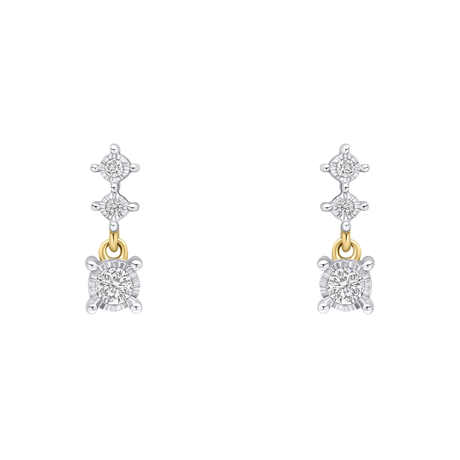9ct Yellow Gold Diamond Earrings GE2506C