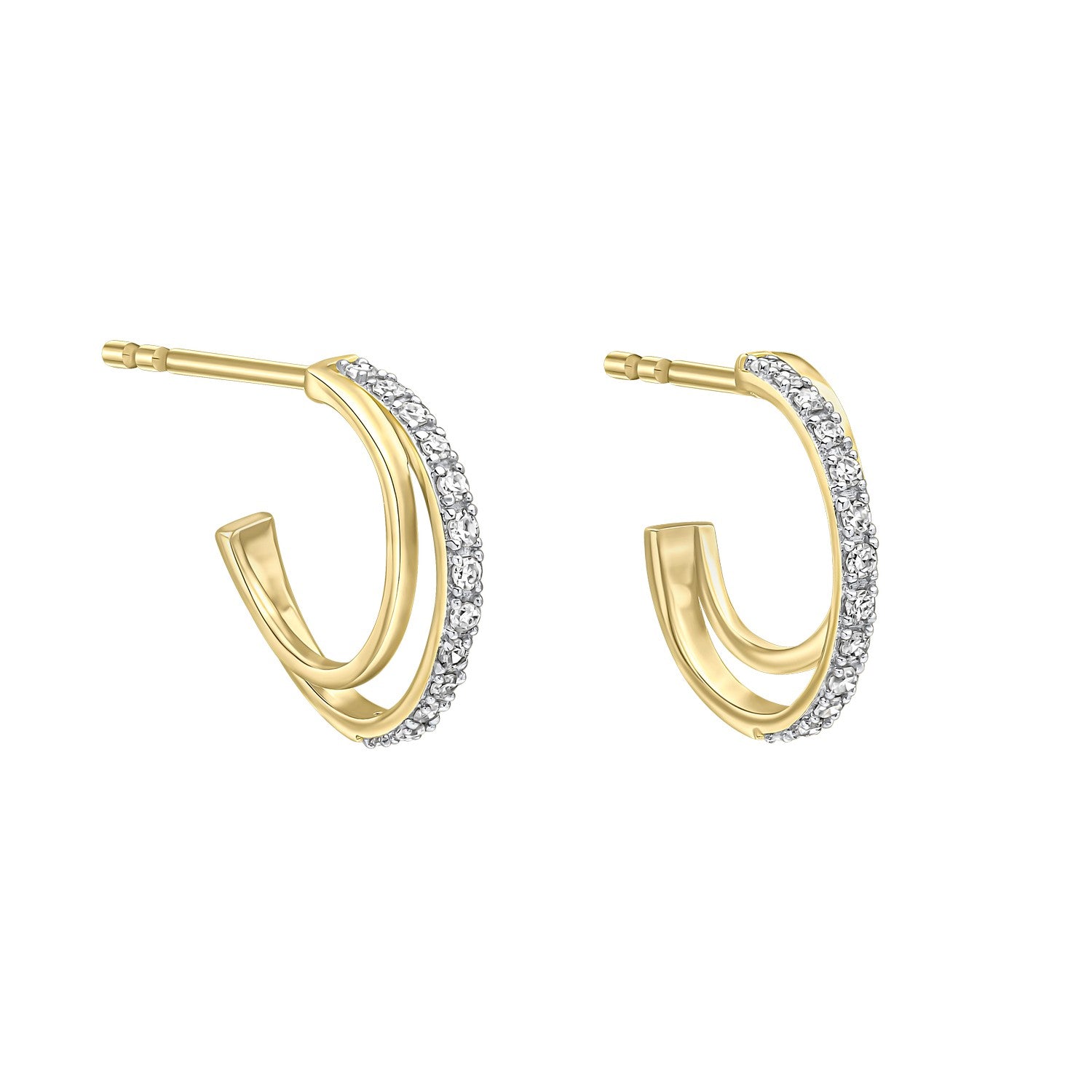 9ct Yellow Gold Diamond Earrings GE2507C