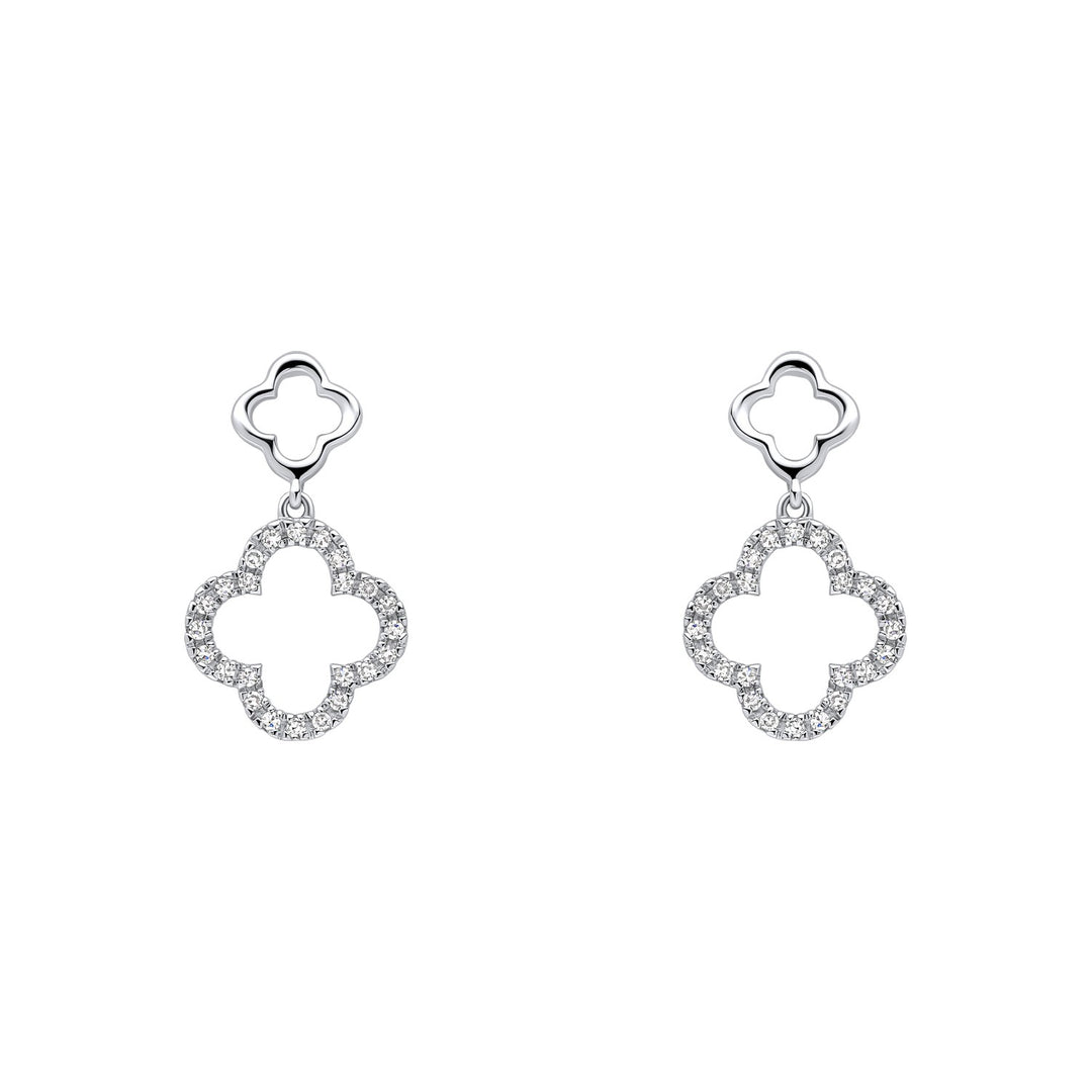 9ct White Gold Diamond Earrings GE2508C