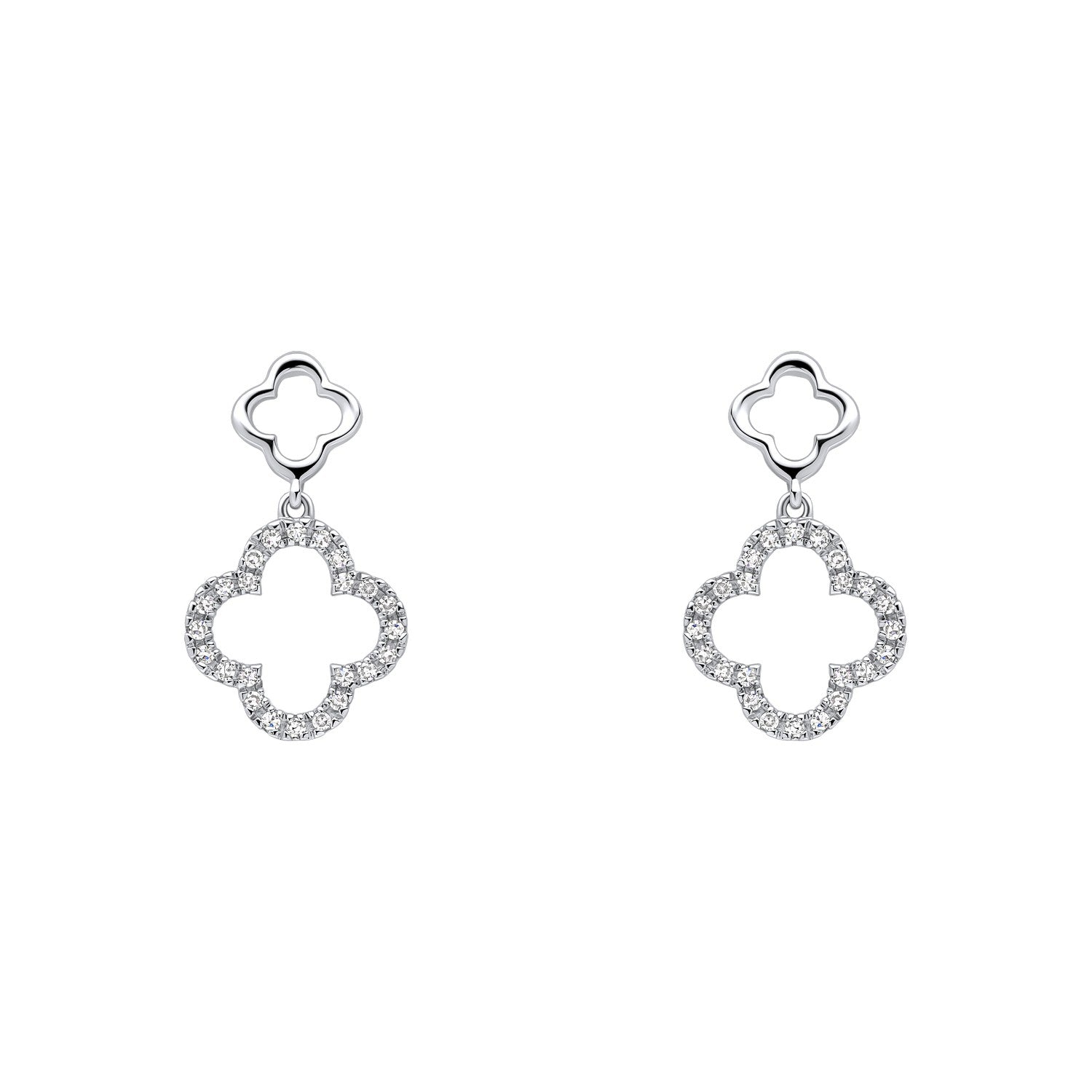 9ct White Gold Diamond Earrings GE2508C