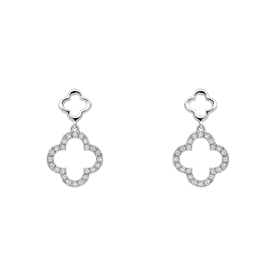 9ct White Gold Diamond Earrings GE2508C
