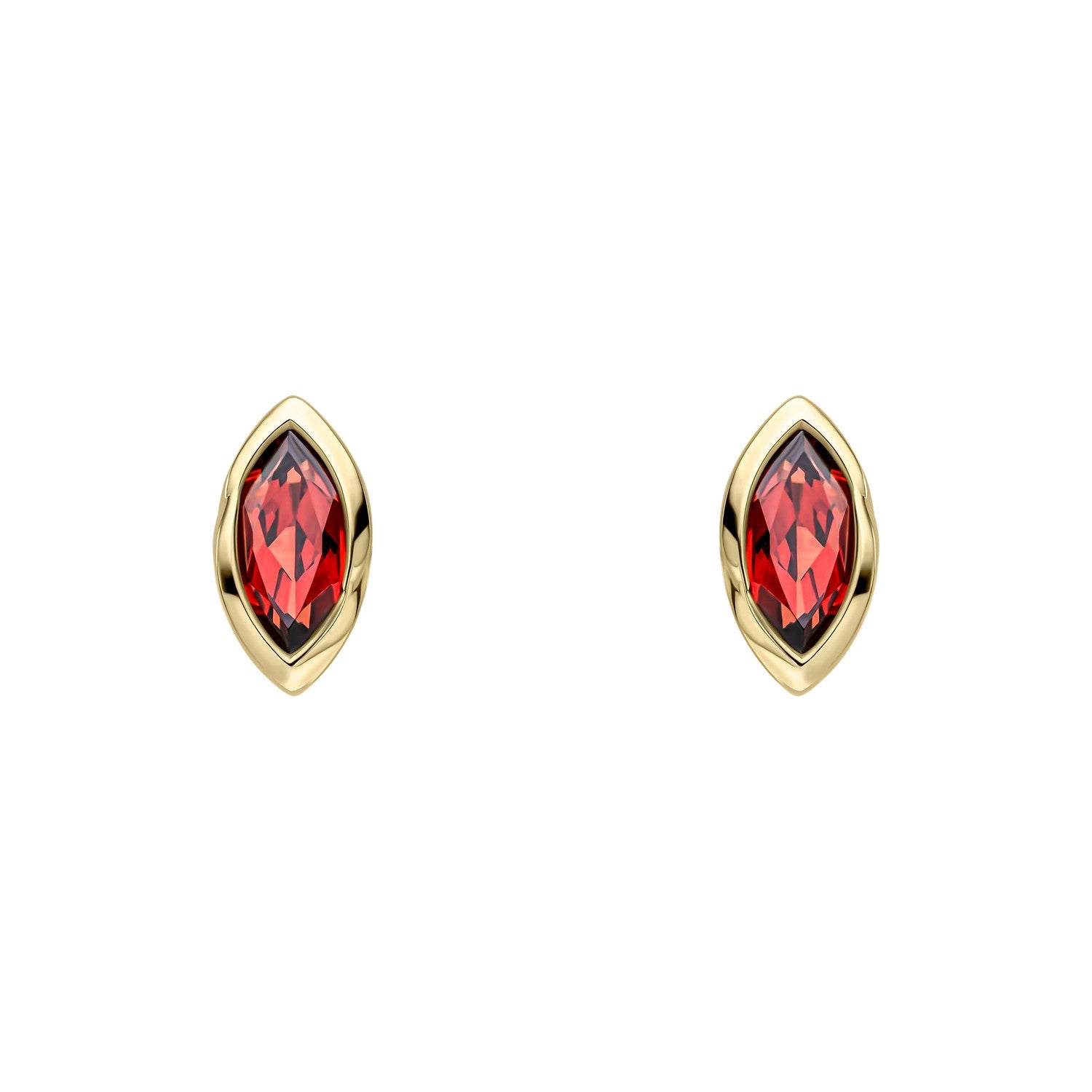 9ct Yellow Gold Red Garnet Earrings GE2511R