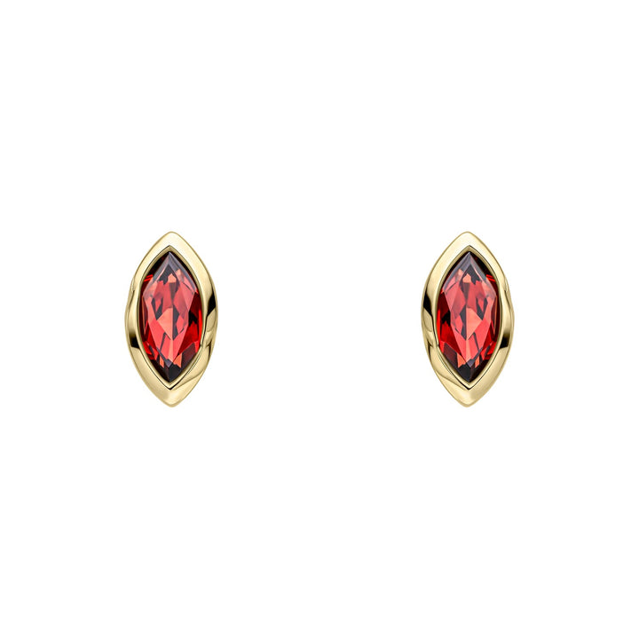 9ct Yellow Gold Red Garnet Earrings GE2511R