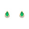 9ct Yellow Gold Green Emerald and Diamond Earrings GE2513G