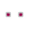 9ct White Gold Red Ruby and Diamond Earrings GE2519R