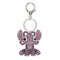 Pink lobster-shaped keychain with a lobster on a white background