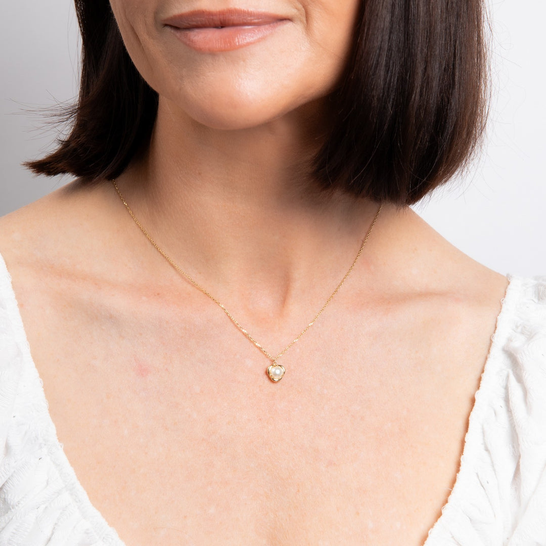 9ct Yellow Gold Pearl Necklace GN416W