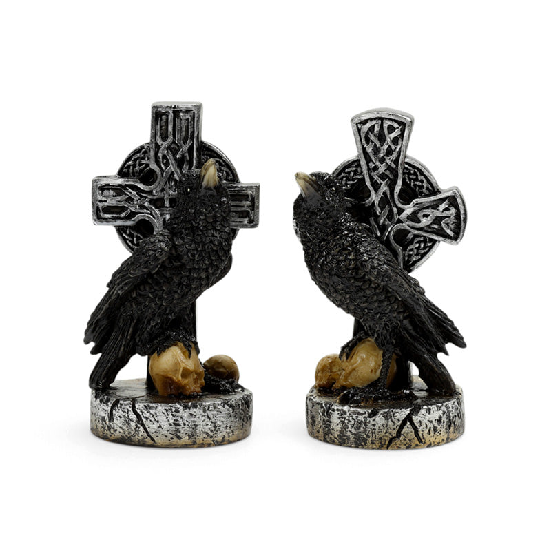Raven with Celtic Cross & Skulls GOTH66