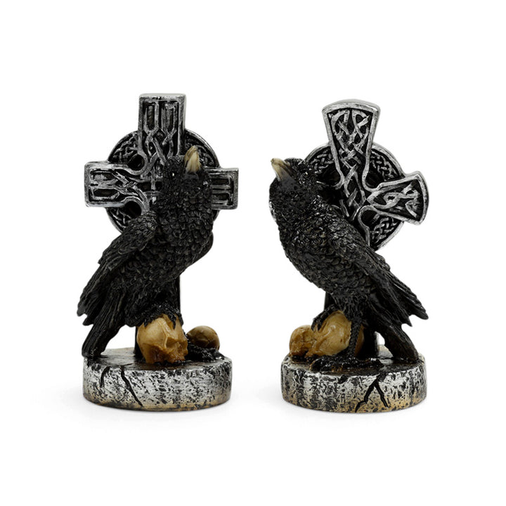 Raven with Celtic Cross & Skulls GOTH66