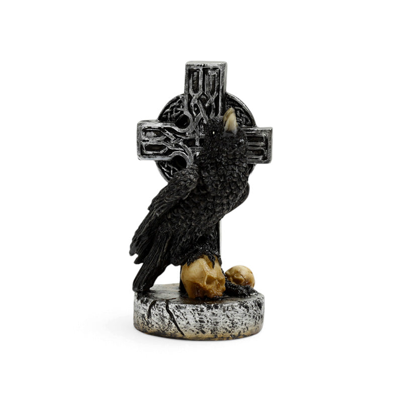 Raven with Celtic Cross & Skulls GOTH66