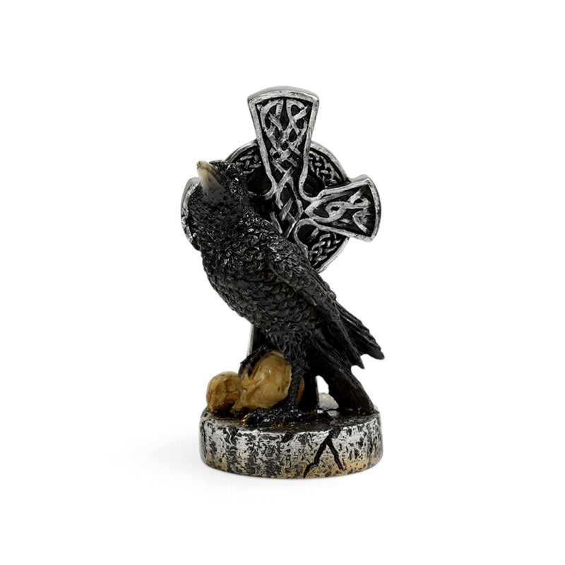 Raven with Celtic Cross & Skulls GOTH66