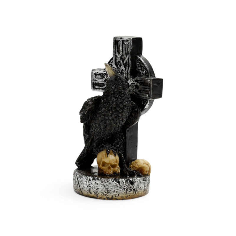 Raven with Celtic Cross & Skulls GOTH66