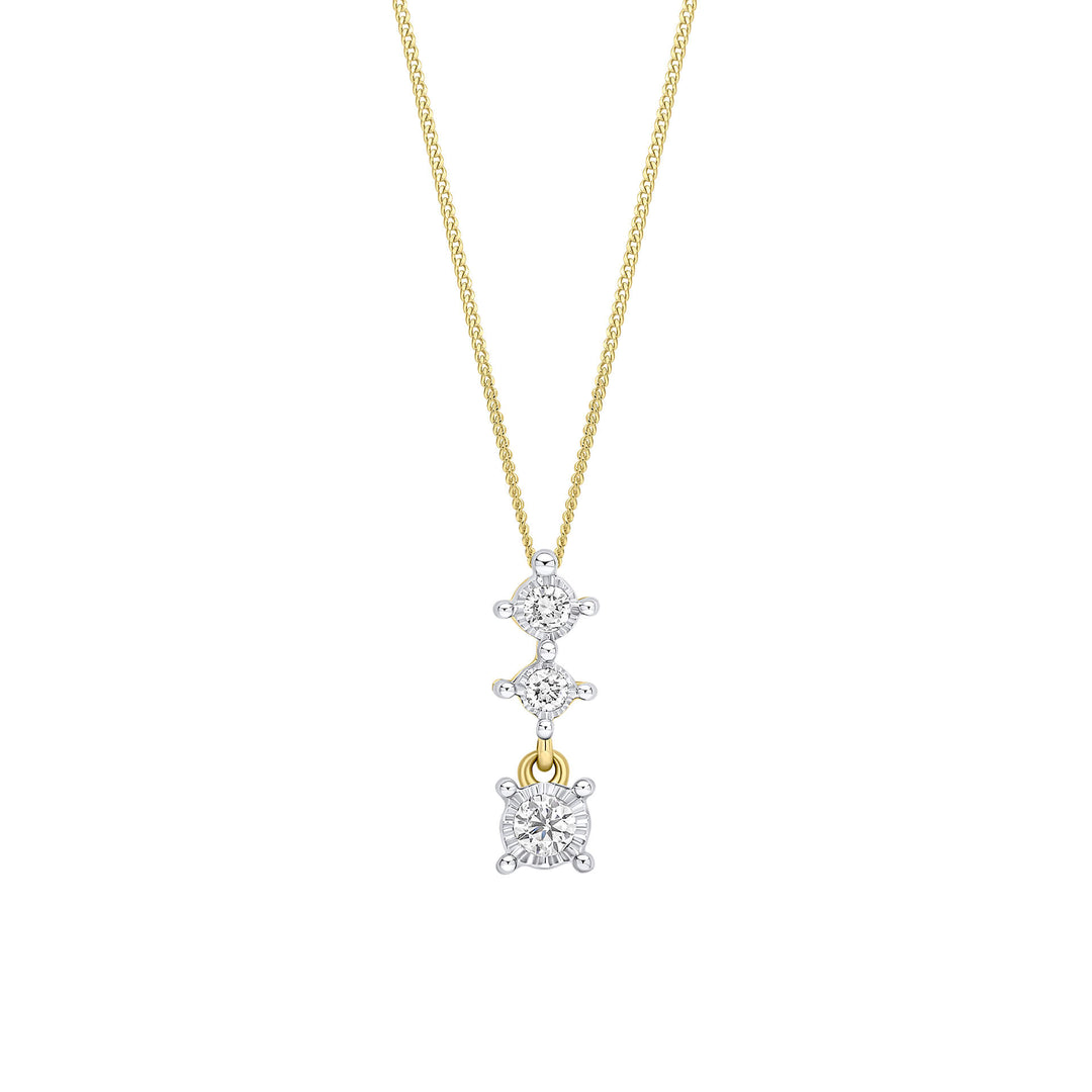 9ct Yellow Gold Diamond Pendant GP2376C