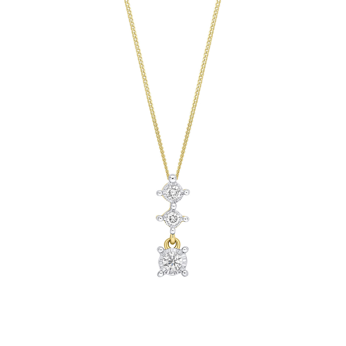 9ct Yellow Gold Diamond Pendant GP2376C