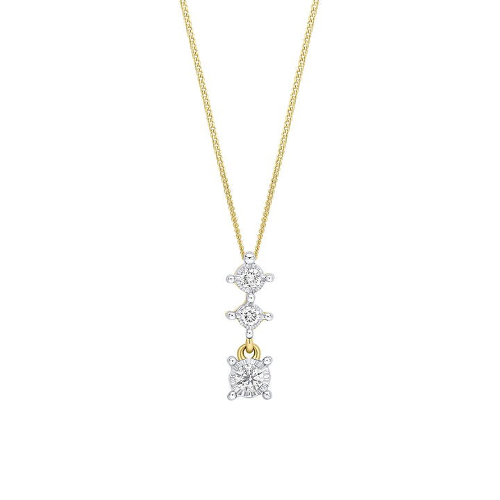 9ct Yellow Gold Diamond Pendant GP2376C